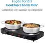 Fogão Elétrico Portátil Cooktop 2 Bocas Elgin
