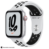 Apple Watch Nike SE GPS + Cellular, 40 mm Caixa Prateada de Alumínio Pulseira Platina/p