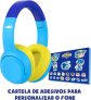 AOC – Headphone Bluetooth Luccas Neto Aventureiro Azul LN001BL/00 com adesivos para personalizar seu fone!