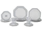 Aparelho de Jantar 20 Peças Porcelana Schmidt – Octogonal Mantiqueira