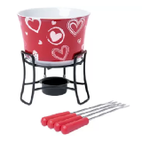 Aparelho de Fondue Cerâmica Brinox Vermelho – 6 Peças 1256/104