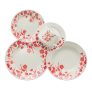 Aparelho de Jantar, Chá e Sobremesa 20 Peças Biona Jardim Oriental em Cerâmica – Branco/Vermelho