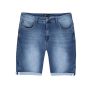 Bermuda Jeans Moletom Masculina Slim Com Barra Dobrada