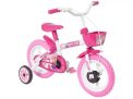 Bicicleta Infantil Aro 12 Track & Bikes – Arco Iris W Branco e Fúcsia com Rodinhas e Cesta