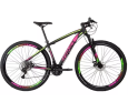Bicicleta Rino Everest Aro 29 Freio Disco 24v Câmbios Shiman Cor Rosa/Verde Tamanho 19