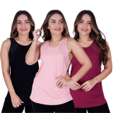Blusa De Academia Feminina Fitness Kit Com 3 Peças