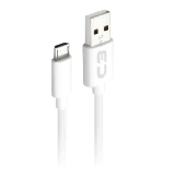 Cabo USB-Micro USB C3Plus CB-M10WH 1M Branco – Compatível com Android USB-Micro Corrente 2A