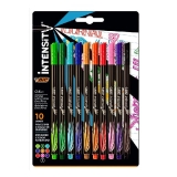 Caneta Hidrográfica BIC Intensity 10 Cores Vivas Ponta Ultra Fina de 0.4mm, 971109, Precisão no Traço,
