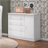 Cômoda Infantil 1 Porta 4 Gavetas Doce Sonho Qmovi
