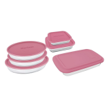 Conjunto De Assadeiras Tampas Rosa Da Marinex, 6 Peças