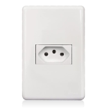 Conjunto 4×2 1 Toma 2p+t 10a 250v Horizontal Stella Steck Branco