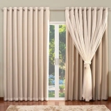 Cortina Blackout Com Voil 4,00m X 2,70m Blecaute Em Tecido Para Quarto E Sala