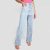 Calça Jeans Wide Leg Grifle Barra Desfiada Feminina
