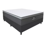 Cama Box Casal Colchão Molas Maximus 138cm Cinza/preto Cor Cinza/branco