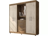 Guarda-roupa Casal com Espelho 4 Portas 4 Gavetas – Araplac Pequim