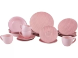 Aparelho de Jantar Chá 20 Peças Haus Cerâmica – Rosa Redondo Soho Geométrico