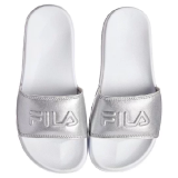 Chinelo Slide Fila Drifter Branco/Prata
