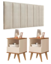 Conjunto Quarto 2 Mesas De Cabeceira Pix e1 cabeceira para cama Queen várias cores – DULLAR MÓVEIS