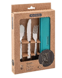 Conjunto Talher Aco Inox Com Estojo Tampa Verde Tramontina