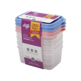 Conjunto com 4 potes herméticos retangular 250ML leve 4 pague 3 dup