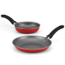 Conjunto de Frigideira Francesa e Frigideira para Ovo Enjoy em Alumínio com Revestimento Antiaderente Vermelho – 2 Peças
