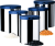 Conjunto de Mantimentos, Inox, 5 peças, Azul, Euro