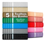 Kit 5 Toalhas De Banho – Gigante – Banhão 80 X 150 + Brinde