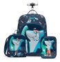 Kit Mochila Escolar Spector Rodinhas Tubarão Menino Infantil