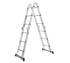 Escada Multifuncional 12 Degraus 7em1 Em Alumínio Evolux Cor Prateado