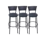 Kit 3 Banquetas Alta De Junco Fibra Sintetica Para Cozinha