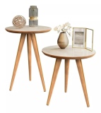 Duas Mesinhas Laterais Sofa Sala Madeira Canto Maravilhosas