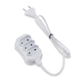 Extensão Biboplar Slim Force Line, 1 Metro, 3 Tomadas, Bivolt, Branco – 0180200239