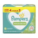 Lenço Umedecido Pampers Aloe Vera com 192 unidades