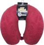 Fibrasca My Travel Travesseiro de Viagem, Vermelho (Bordô), Formato “U” Anatomico Cervical, Altura 9 cm