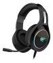 Fone de ouvido over-ear gamer Havit H2232D preto com luz rgb LED