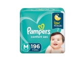 Fralda Pampers Confort Sec M 196 Unidades, Pampers