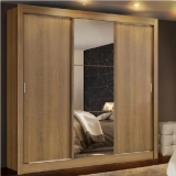 Guarda Roupa Casal Madesa Mônaco 3 Portas de Correr com Espelho