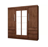 Guarda-roupa Casal com Espelho 4 Portas 6 Gavetas – Araplac Sofia