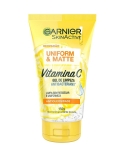 Gel de Limpeza Facial Antibacteriano Garnier Uniform & Matte Vitamina C, 150ml, Incolor