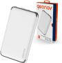 Geonav Power Bank, Carregador Portátil Universal 6.000mAh, 2 portas USB 2.1A, Led Indicador de bateria, PB6kWT, Branco