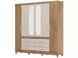 Guarda-roupa Casal com Espelho 6 Portas – 6 Gavetas Demobile Paris II