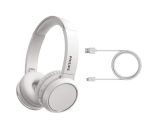 PHILIPS Headphone bluetooth on-ear com microfone, reforço de graves e energia para 29 horas na cor branco TAH4205WT/00, padrão