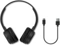 Headphone Philips bluetooth on-ear com microfone e energia para 15 horas na cor preto TAH1108BK/55