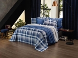Jogo de Cama Casal 150 Fios Santista Prata Brodway 4 Peças Contemporâneo Indigo