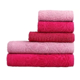 Jogo de Toalhas de Banho Atlântica 100% Algodão – Sofistica Nice Rosa Sachê 5 Peças