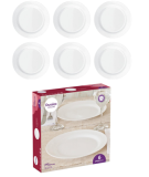 Jogo Pratos Rasos, Menu Opaline, 6 Peças, Branco, Duralex