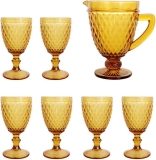 Jogo de Jarra e 6 Taças Diamond Ambar