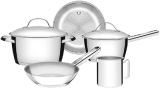 Jogo de Panelas Tramontina Allegra em Aço Inox com Fundo Triplo 5 Peças