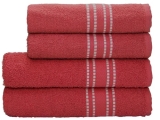 Jogo de Toalhas Camesa Algodão e Poliéster – Nacional Linea Vermelho 4 Peças