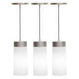 Combo Kit com 3 Pendentes Copo Cilindro Branco Luminária Lustre 24Cm Sala